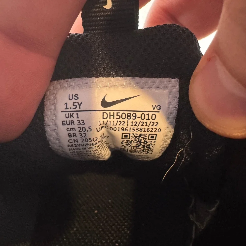 Nike Vapor Ultrafly 4 Keystone Kids Baseball Cleats Black Grey DH5089-010 1.5Y